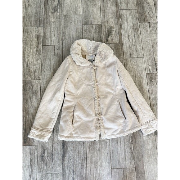 Vintage White Stag Women’s Faux Fur Trimmed Coat with Toggle Closures M (8/10) - Picture 1 of 8